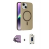 MARSİLYAN™- iPhone 14 Kılıf Çekirdek Modern Prime - Siyah Bilvis Hayalet Cam Ekran Koruyucu + Raze Metal Kamera Lens - GS