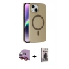 MARSİLYAN™- iPhone 14 Kılıf Çekirdek Modern Prime - Siyah Bilvis Hayalet Cam Ekran Koruyucu + Raze Metal Kamera Lens - KI