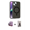 MARSİLYAN™- iPhone 14 Kılıf Çekirdek Modern Prime - Siyah Bilvis Hayalet Cam Ekran Koruyucu + Raze Metal Kamera Lens - KI