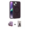 MARSİLYAN™- iPhone 14 Kılıf Çekirdek Modern Prime - Siyah Bilvis Hayalet Cam Ekran Koruyucu + Raze Metal Kamera Lens - KI