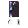 MARSİLYAN™- iPhone 14 Kılıf Çekirdek Modern Prime - Siyah Bilvis Hayalet Cam Ekran Koruyucu + Shine Kamera Lens - KI