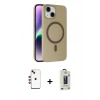 MARSİLYAN™- iPhone 14 Kılıf Çekirdek Modern Prime - Siyah Bilvis Hayalet Cam Ekran Koruyucu + Shine Kamera Lens - KI