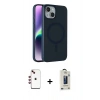 MARSİLYAN™- iPhone 14 Kılıf Çekirdek Modern Prime - Siyah Bilvis Hayalet Cam Ekran Koruyucu + Shine Kamera Lens - KI