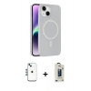 MARSİLYAN™- iPhone 14 Kılıf Çekirdek Modern Prime - Siyah Bilvis Hayalet Cam Ekran Koruyucu + Shine Kamera Lens - MI