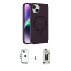 MARSİLYAN™- iPhone 14 Kılıf Çekirdek Modern Prime - Siyah Bilvis Hayalet Cam Ekran Koruyucu + Shine Kamera Lens - MI