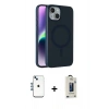 MARSİLYAN™- iPhone 14 Kılıf Çekirdek Modern Prime - Siyah Bilvis Hayalet Cam Ekran Koruyucu + Shine Kamera Lens - MI