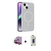 MARSİLYAN™- iPhone 14 Kılıf Çekirdek Modern Prime - Siyah Bilvis Hayalet Cam Ekran Koruyucu + Raze Metal Kamera Lens - KI