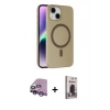 MARSİLYAN™- iPhone 14 Kılıf Çekirdek Modern Prime - Siyah Bilvis Hayalet Cam Ekran Koruyucu + Raze Metal Kamera Lens - MR