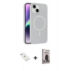 MARSİLYAN™- iPhone 14 Kılıf Çekirdek Modern Prime - Siyah Bilvis Hayalet Cam Ekran Koruyucu + Diamond Kamera Lens - SABE