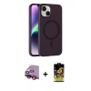 MARSİLYAN™- iPhone 14 Kılıf Çekirdek Modern Prime - Siyah Buffer Cam Ekran Koruyucu + Raze Metal Kamera Lens - KI