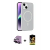 MARSİLYAN™- iPhone 14 Kılıf Çekirdek Modern Prime - Siyah Buffer Cam Ekran Koruyucu + Raze Metal Kamera Lens - SH