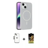 MARSİLYAN™- iPhone 14 Kılıf Çekirdek Modern Prime - Siyah Buffer Cam Ekran Koruyucu + Siyah Shine Kamera Lens