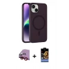 MARSİLYAN™- iPhone 14 Kılıf Çekirdek Modern Prime - Siyah Buffer Hayalet Cam Ekran Koruyucu + Raze Metal Kamera Lens - KI