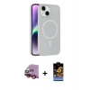 MARSİLYAN™- iPhone 14 Kılıf Çekirdek Modern Prime - Siyah Buffer Hayalet Cam Ekran Koruyucu + Raze Metal Kamera Lens - KI