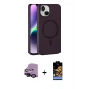 MARSİLYAN™- iPhone 14 Kılıf Çekirdek Modern Prime - Siyah Buffer Hayalet Cam Ekran Koruyucu + Raze Metal Kamera Lens - SH