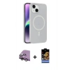 MARSİLYAN™- iPhone 14 Kılıf Çekirdek Modern Prime - Siyah Buffer Hayalet Cam Ekran Koruyucu + Raze Metal Kamera Lens - GS