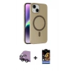 MARSİLYAN™- iPhone 14 Kılıf Çekirdek Modern Prime - Siyah Buffer Hayalet Cam Ekran Koruyucu + Raze Metal Kamera Lens - SH