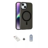 MARSİLYAN™- iPhone 14 Kılıf Çekirdek Modern Prime - Siyah Joko Magic 5D Cam + Diamond Kamera Lens - KI