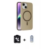 MARSİLYAN™- iPhone 14 Kılıf Çekirdek Modern Prime - Siyah Joko Magic 5D Cam + PVD Metal Kamera Lens - MI