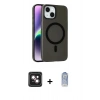 MARSİLYAN™- iPhone 14 Kılıf Çekirdek Modern Prime - Siyah Joko Magic 5D Cam + PVD Metal Kamera Lens - PE