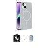 MARSİLYAN™- iPhone 14 Kılıf Çekirdek Modern Prime - Siyah Joko Magic 5D Cam + PVD Metal Kamera Lens - TU