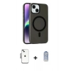 MARSİLYAN™- iPhone 14 Kılıf Çekirdek Modern Prime - Siyah Joko Magic 5D Cam + Shine Kamera Lens - GS