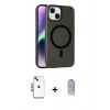 MARSİLYAN™- iPhone 14 Kılıf Çekirdek Modern Prime - Siyah Joko Magic 5D Cam + Shine Kamera Lens - MI