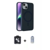 MARSİLYAN™- iPhone 14 Kılıf Çekirdek Modern Prime - Siyah Joko Magic 5D Cam + PVD Metal Kamera Lens - SH