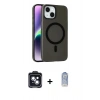 MARSİLYAN™- iPhone 14 Kılıf Çekirdek Modern Prime - Siyah Joko Magic 5D Cam + PVD Metal Kamera Lens - SH