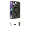 MARSİLYAN™- iPhone 14 Kılıf Çekirdek Modern Prime - Siyah Joko Magic 5D Hayalet Cam + Diamond Kamera Lens - SABE