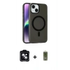 MARSİLYAN™- iPhone 14 Kılıf Çekirdek Modern Prime - Siyah Joko Magic 5D Hayalet Cam + PVD Metal Kamera Lens - MI