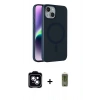 MARSİLYAN™- iPhone 14 Kılıf Çekirdek Modern Prime - Siyah Joko Magic 5D Hayalet Cam + PVD Metal Kamera Lens - MI
