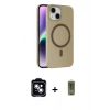 MARSİLYAN™- iPhone 14 Kılıf Çekirdek Modern Prime - Siyah Joko Magic 5D Hayalet Cam + PVD Metal Kamera Lens - MI