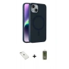 MARSİLYAN™- iPhone 14 Kılıf Çekirdek Modern Prime - Siyah Joko Magic 5D Hayalet Cam + Diamond Kamera Lens - PE
