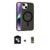 MARSİLYAN™- iPhone 14 Kılıf Çekirdek Modern Prime - Siyah Joko Magic 5D Hayalet Cam + PVD Metal Kamera Lens - GS