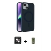 MARSİLYAN™- iPhone 14 Kılıf Çekirdek Modern Prime - Siyah Joko Magic 5D Hayalet Cam + PVD Metal Kamera Lens - PE