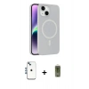 MARSİLYAN™- iPhone 14 Kılıf Çekirdek Modern Prime - Siyah Joko Magic 5D Hayalet Cam + Shine Kamera Lens - MI