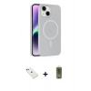 MARSİLYAN™- iPhone 14 Kılıf Çekirdek Modern Prime - Siyah Joko Magic 5D Hayalet Cam + Diamond Kamera Lens - YL