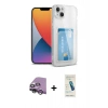 MARSİLYAN™- iPhone 14 Kılıf Doruk Klasik Koleksiyonu - Şeffaf Pasifik Cam Ekran Koruyucu + Raze Metal Kamera Lens - GS