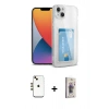 MARSİLYAN™- iPhone 14 Kılıf Doruk Klasik Koleksiyonu - Siyah Bilvis 3D Cam Ekran Koruyucu + Shine Kamera Lens - GD