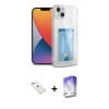 MARSİLYAN™- iPhone 14 Kılıf Doruk Klasik Koleksiyonu - Siyah Bilvis 5in1 3D Magic Cam Ekran Koruyucu + Diamond Kamera Lens - SABE