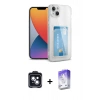 MARSİLYAN™- iPhone 14 Kılıf Doruk Klasik Koleksiyonu - Siyah Bilvis 5in1 3D Magic Cam Ekran Koruyucu + PVD Metal Kamera Lens - SH