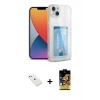MARSİLYAN™- iPhone 14 Kılıf Doruk Klasik Koleksiyonu - Siyah Buffer Cam Ekran Koruyucu + Diamond Kamera Lens - PE