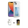 MARSİLYAN™- iPhone 14 Kılıf Doruk Klasik Koleksiyonu - Siyah Buffer Cam Ekran Koruyucu + Shine Kamera Lens - GD