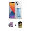 MARSİLYAN™- iPhone 14 Kılıf Doruk Klasik Koleksiyonu - Siyah Buffer Cam Ekran Koruyucu + Raze Metal Kamera Lens - GS