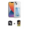 MARSİLYAN™- iPhone 14 Kılıf Doruk Klasik Koleksiyonu - Siyah Buffer Cam Ekran Koruyucu + PVD Metal Kamera Lens - MI