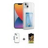 MARSİLYAN™- iPhone 14 Kılıf Doruk Klasik Koleksiyonu - Siyah Buffer Cam Ekran Koruyucu + Shine Kamera Lens - MI