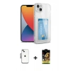 MARSİLYAN™- iPhone 14 Kılıf Doruk Klasik Koleksiyonu - Siyah Buffer Cam Ekran Koruyucu + Shine Kamera Lens - GS