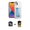MARSİLYAN™- iPhone 14 Kılıf Doruk Klasik Koleksiyonu - Siyah Buffer Cam Ekran Koruyucu + PVD Metal Kamera Lens - SH