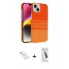 MARSİLYAN™- iPhone 14 Kılıf Doruk Serisi - Şeffaf Pasifik Cam Ekran Koruyucu + Diamond Kamera Lens - KI